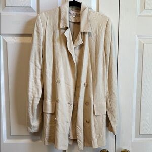 Free People Cream Blazer Lightweight Suit Jacket